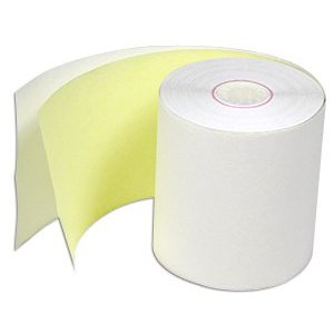 2 Ply White /Canary  Rolls, 3 in. for HYPERCOM:...